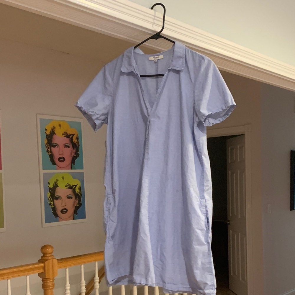 Madewell Sky Blue Short Sleeve Dress